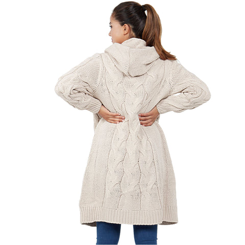Cable Hooded Cardigan