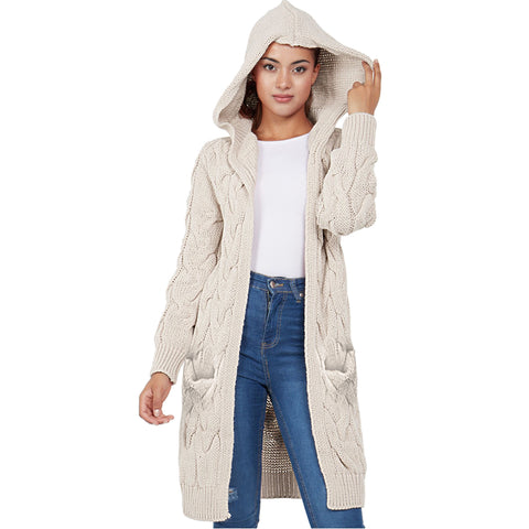 Cable Hooded Cardigan
