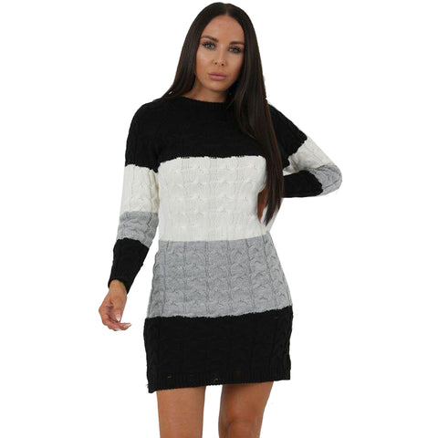 Block Stripe Pocket Jumper Dress