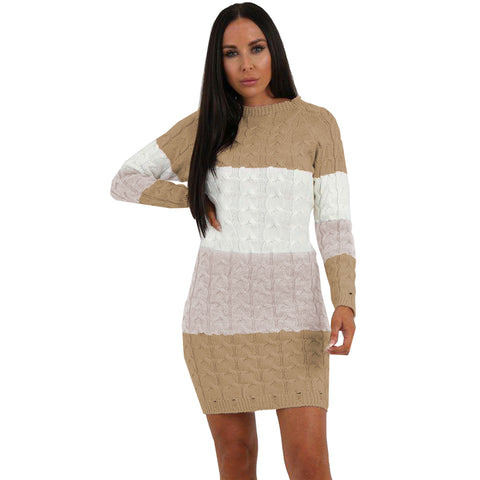 Block Stripe Pocket Jumper Dress