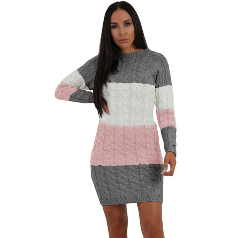 Block Stripe Pocket Jumper Dress