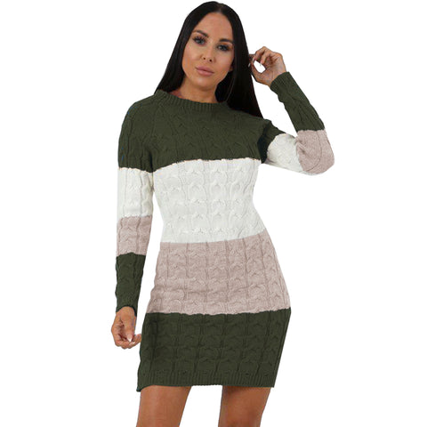 Block Stripe Pocket Jumper Dress