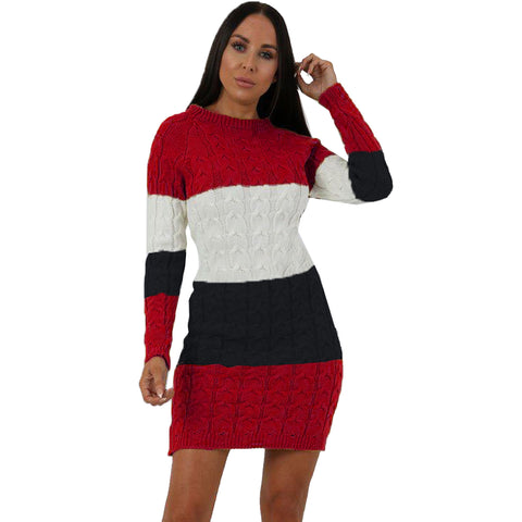 Block Stripe Pocket Jumper Dress