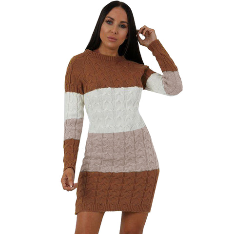 Block Stripe Pocket Jumper Dress