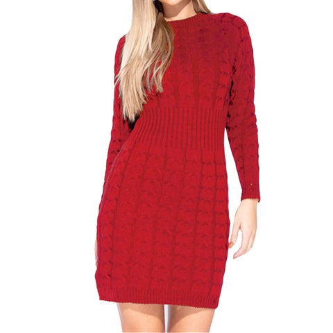 Ribbed Waist Jumper Dress