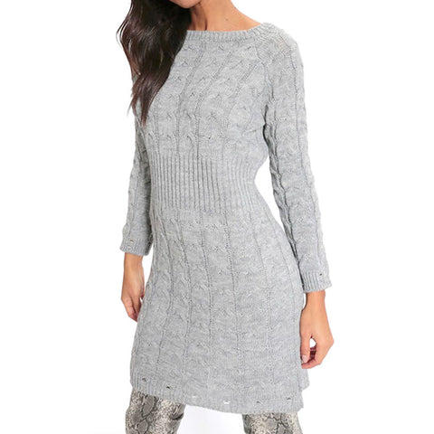 Ribbed Waist Jumper Dress