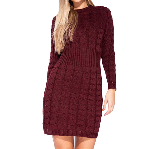 Ribbed Waist Jumper Dress