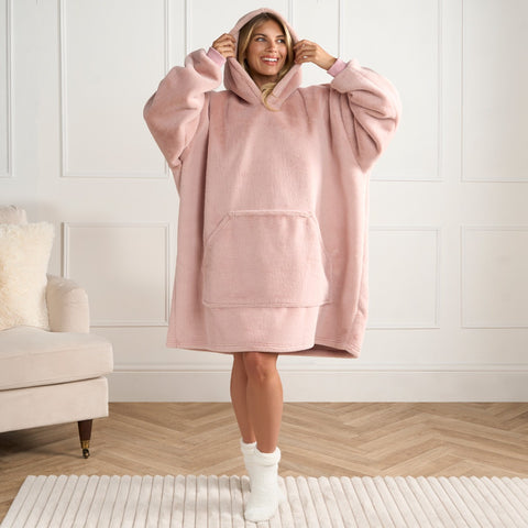 Hooded Oversized Blanket Teddy Borg Fleece Fur Cape Warm Slanket Poncho One Size