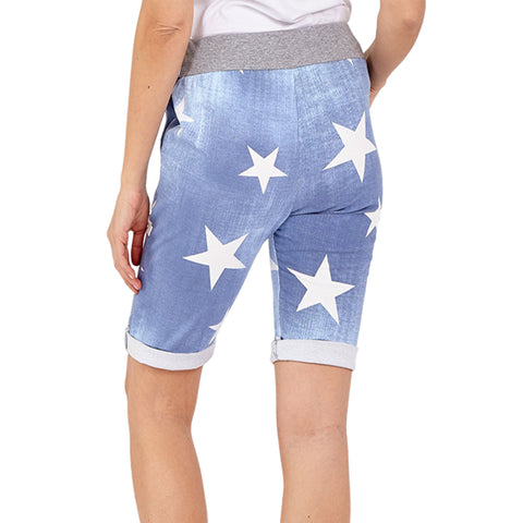 Star Print Cotton Shorts