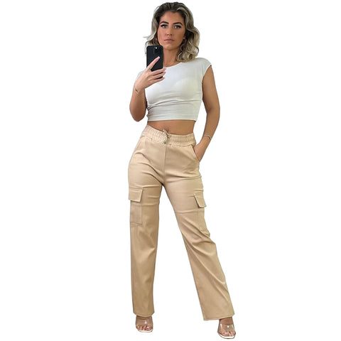 (1045) Flared Jean Cargo Trousers