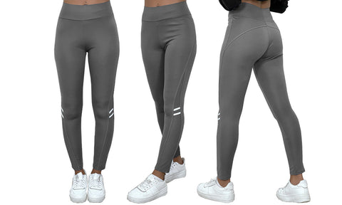 NEW LADIES MESH STRIPE DETAIL WITH POCKET HIGH WAIST GYM YOGA WORKOUT LEGGINGS