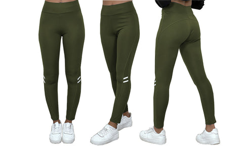NEW LADIES MESH STRIPE DETAIL WITH POCKET HIGH WAIST GYM YOGA WORKOUT LEGGINGS