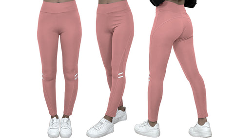 NEW LADIES MESH STRIPE DETAIL WITH POCKET HIGH WAIST GYM YOGA WORKOUT LEGGINGS