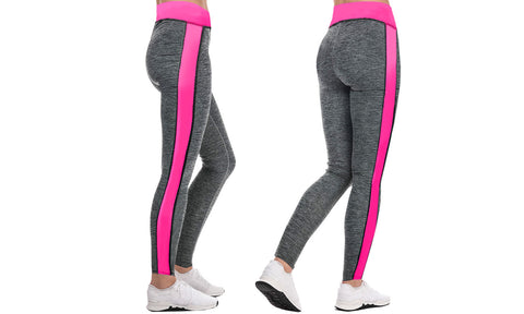 WOMEN GREY COLOURED PANELS LEGGINGS SPORT FITNESS WORKOUT YOGA STRETCH GYM PANTS