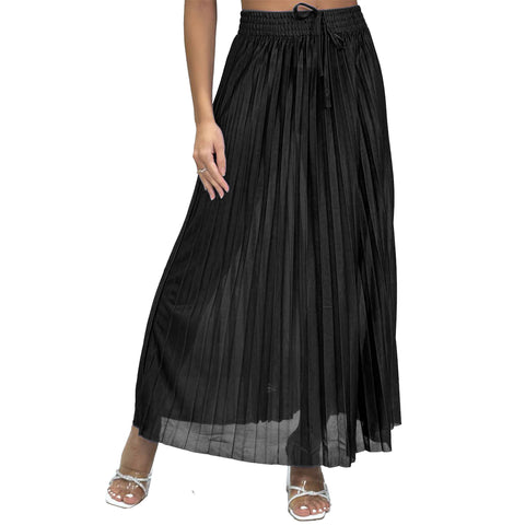 Fiona Satin Pleated Skirt