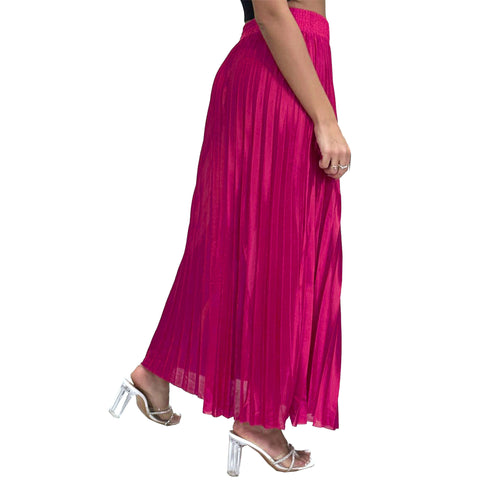 Fiona Satin Pleated Skirt