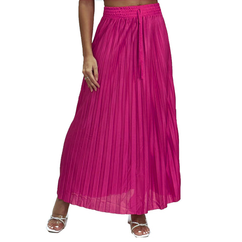 Fiona Satin Pleated Skirt