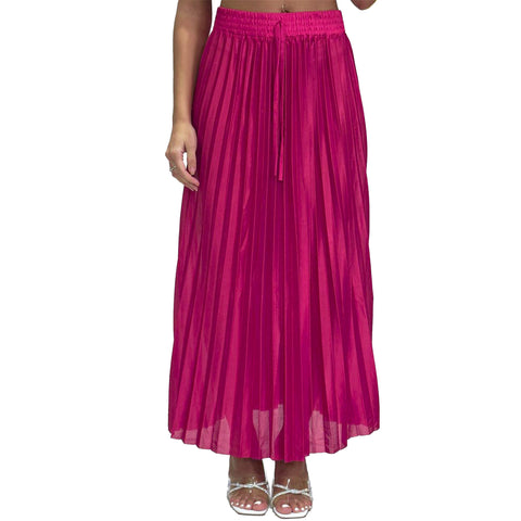 Fiona Satin Pleated Skirt