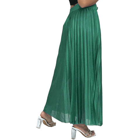 Fiona Satin Pleated Skirt