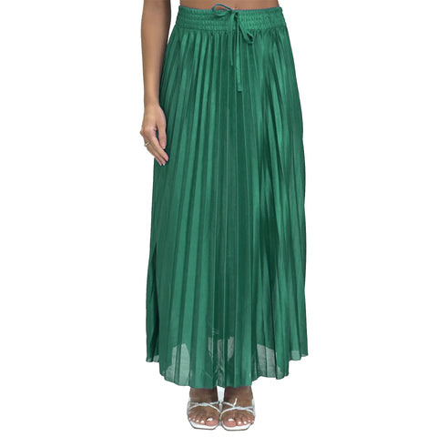 Fiona Satin Pleated Skirt