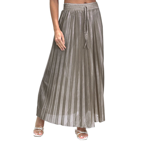 Fiona Satin Pleated Skirt