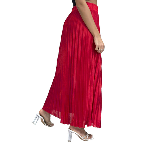 Fiona Satin Pleated Skirt