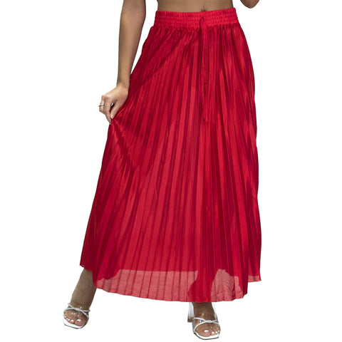 Fiona Satin Pleated Skirt