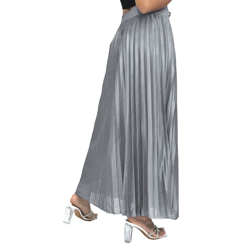 Fiona Satin Pleated Skirt