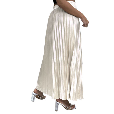 Fiona Satin Pleated Skirt