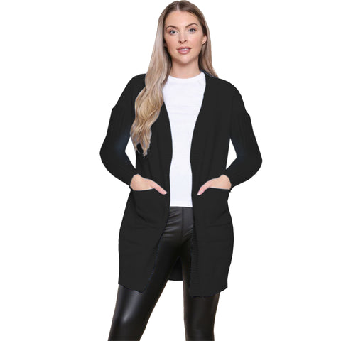 Ribbed Sleeve Cardigan