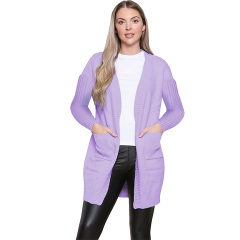 Ribbed Sleeve Cardigan