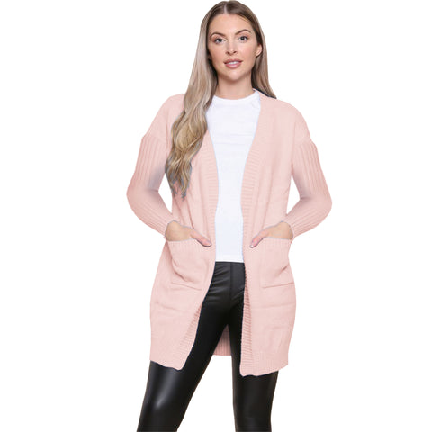 Ribbed Sleeve Cardigan
