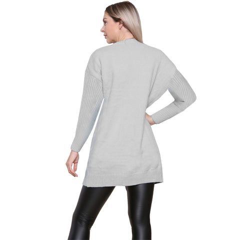 Ribbed Sleeve Cardigan