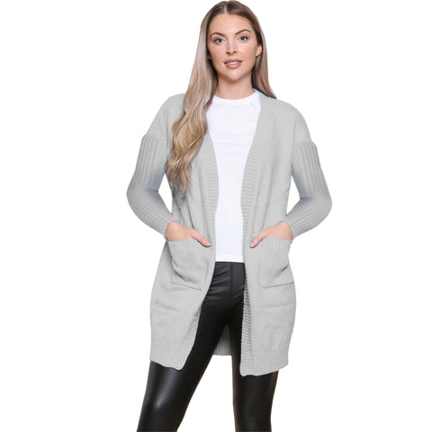 Ribbed Sleeve Cardigan