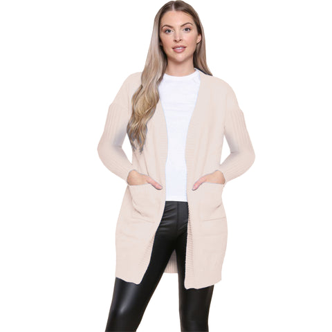Ribbed Sleeve Cardigan