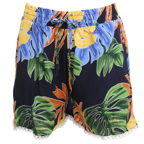 Pom-Pom Printed Cotton Shorts