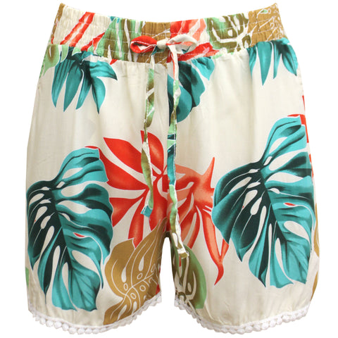 Pom-Pom Printed Cotton Shorts