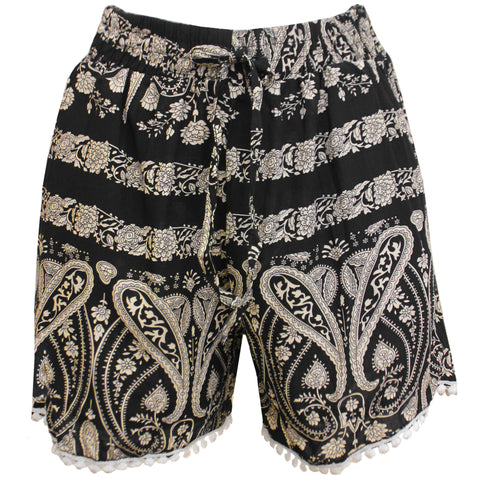 Pom-Pom Printed Cotton Shorts