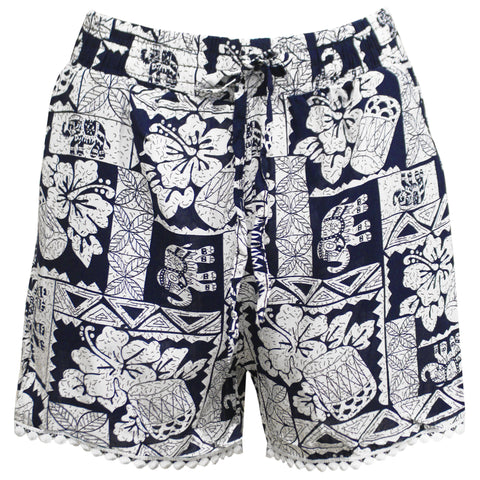Pom-Pom Printed Cotton Shorts