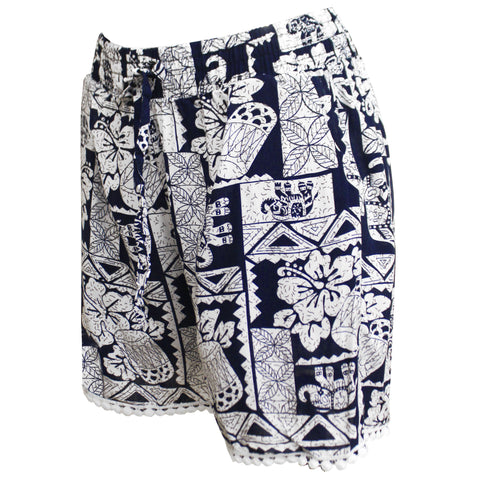 Pom-Pom Printed Cotton Shorts