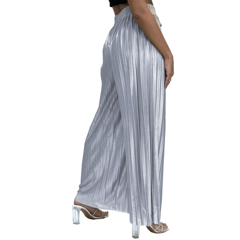 Emma Satin Pleated Palazzo Trousers