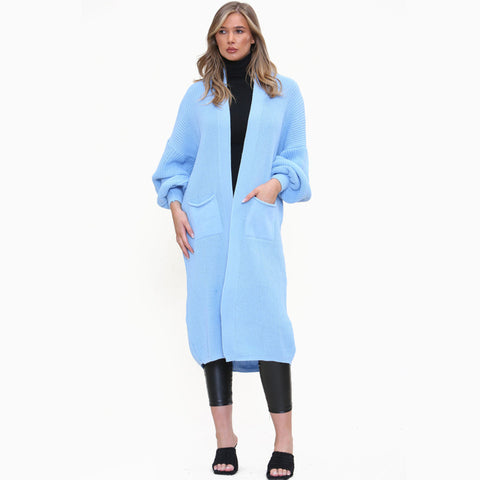 Balloon Sleeve Long Cardigan